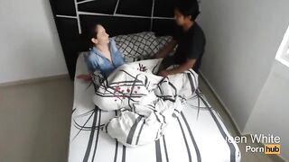 A young woman was fucked by her friend in his room with a hidden camera