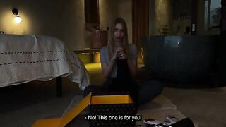 Unboxing and fucking with a hot babe from California, showcasing her wild side