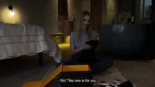 Unboxing and fucking with a hot babe from California, showcasing her wild side