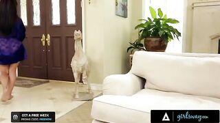 Reena Sky makes a sex tape with her neighbor in a steamy Girlsway scene