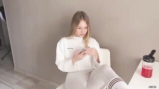 The insolent girlfriend got fucked after throwing her legs on the table
