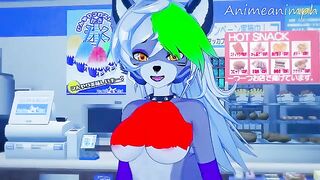 Roxanne Wolf fucks in her room after closing FNAF hentai