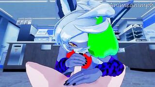 Roxanne Wolf fucks in her room after closing FNAF hentai