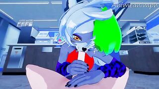 Roxanne Wolf fucks in her room after closing FNAF hentai