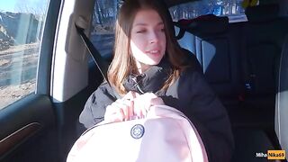 A cute hitchhiker agreed to engage in oral sex for money with a stranger - Public Agent