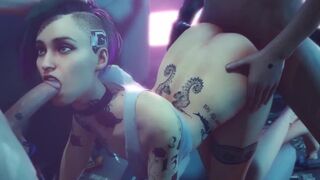 Hentai compilation with Judy Alvarez and Panam Palmer in cyberpunk setting
