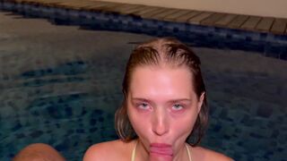 A girl from California has sex in the pool with a guy in a steamy scene