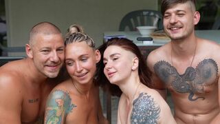 Real amateur foursome action with OWIAKS & LeoKleo - verified