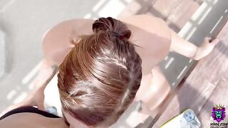 Busty Latina gets convinced on the rooftop for some intense action