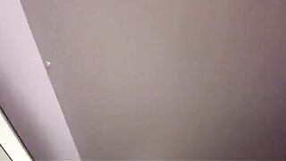 Blonde fucks with her boyfriend in the airport toilet, and he cum on her titties