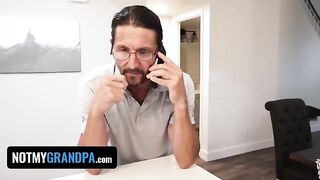 Stepgrandpa punished horny stepdaughter Britt Blair for being naughty