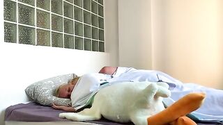 I calmed down my stepsister who had a nightmare, it was hot