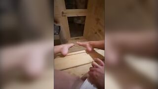 This guy masturbates while in sauna... I went there and got him to finish all over