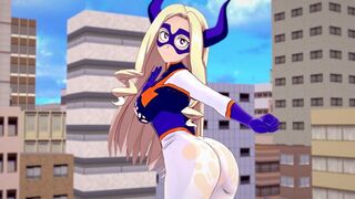 Busty Mt. Lady from My Hero Academia in Cock POV hentai action