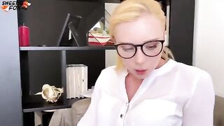 Horny secretary fucked by her boss in different poses, showcasing intense POV action