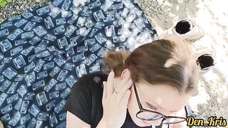 A lot of sperm on the cute schoolgirl's face and hair in this hot compilation
