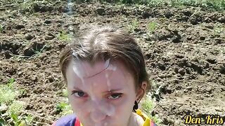 A lot of sperm on the cute schoolgirl's face and hair in this hot compilation