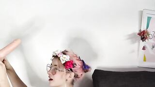 An Argentinean girl masturbates with a toy and calls it a cock, kinda funny
