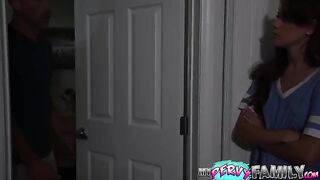 Young and tight babe Selena Love gets creampied by her stepdad in a steamy scene