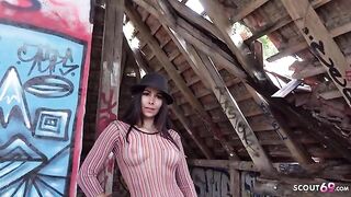Outdoor casting with Jessy Jey for a big cock and raw anal sex