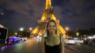 A sexy brunette is getting slapped, choked and fucked in Paris