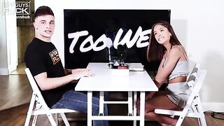 The HGF Experience Live Sex Gameshow - Petite babe’s tight body challenged