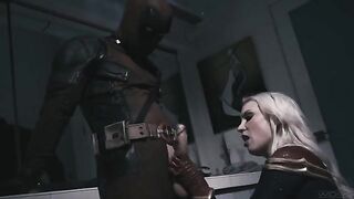 Deadpool fucks hot Captain Marvel in an intense scene