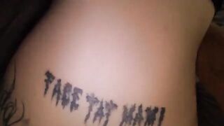 The couple has a passionate and rough sex, culminating in a creampie