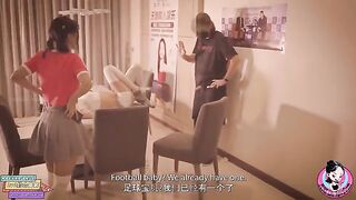 The beautiful Chinese player June Liu scored a goal and received a blowjob