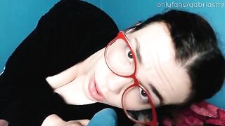 Nerdy redhead fucks with her friend while her mom is nearby