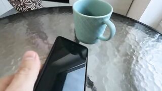 Quick morning fuck with a hot stepmom in the kitchen