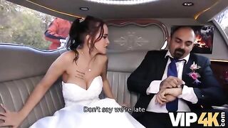Bride allows husband to watch her getting fucked in limo