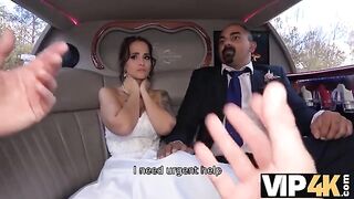 Bride allows husband to watch her getting fucked in limo