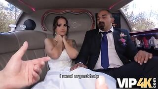 Bride allows husband to watch her getting fucked in limo