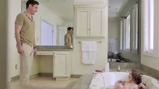 Step sister gives her opinion on stepbrother's big bath tub dick