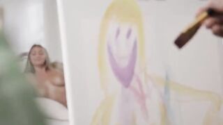 Art class turns into a wild threesome with MILF London River and Kayley Gunner