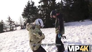 A skier was picked up and fucked by a beautiful woman