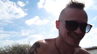 The stupid bitches believed that we were bloggers and gave us the right on the beach