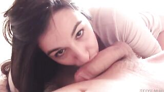 Skinny teen Danika Morì gets fucked deep and hard by a huge fat cock