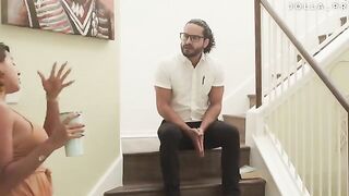The preacher came to my house to bring me salvation in a steamy roleplay scene