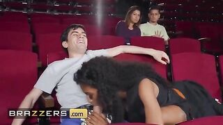 Naughty lady Tina Fire gets her pussy smashed by Jordi El in the popcorn machine