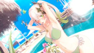 Beautiful girl fucks with a young man in Genshin Impact style