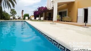 The Little Caprice gets used by a foreigner while underwater in an exclusive scene