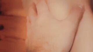 My wife with huge breasts fucks me and jumps on my cock