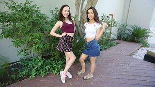 Step daughters Aliya Brynn and Jackie Rogen get screwed hard