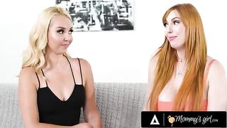 Hot swinger Lauren Phillips, the busty redhead MILF with a commanding presence, exchanges her sexy stepdaughter Lacy Lennon for a steamy foursome