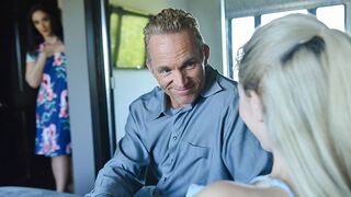 Hot stepdaughter Jane Wilde seduces her step daddy and gets fucked in front of her stepmom