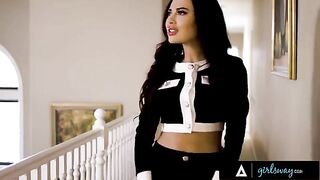 Bella Rolland cheats on her GF with a busty mistress in a steamy scene