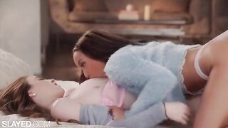 Two hot girlfriends enjoy sensual lesbian sex in a steamy scene