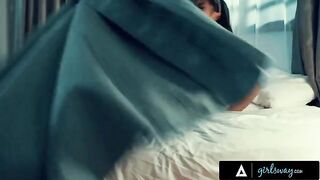 The nun tried to resist but couldn't withstand the passionate nuns' intense scissoring